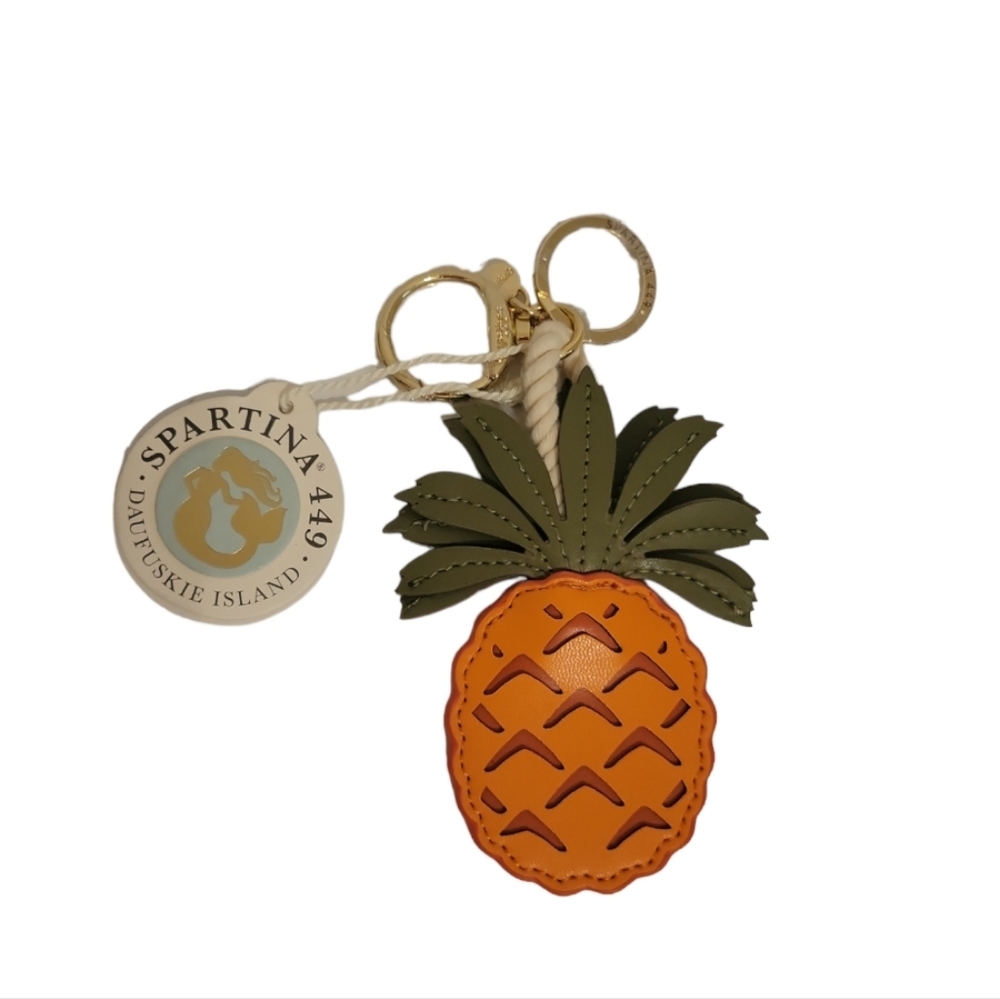 Spartina 449 Pineapple Keychain Bag Charm Pineapple Orange NEW